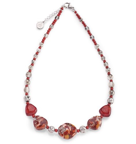 Bracciale Donna In Vetro Di Murano - Antica Murrina Veneziana - Made In Italy, Lunghezza 19/21 Cm, Anallergico